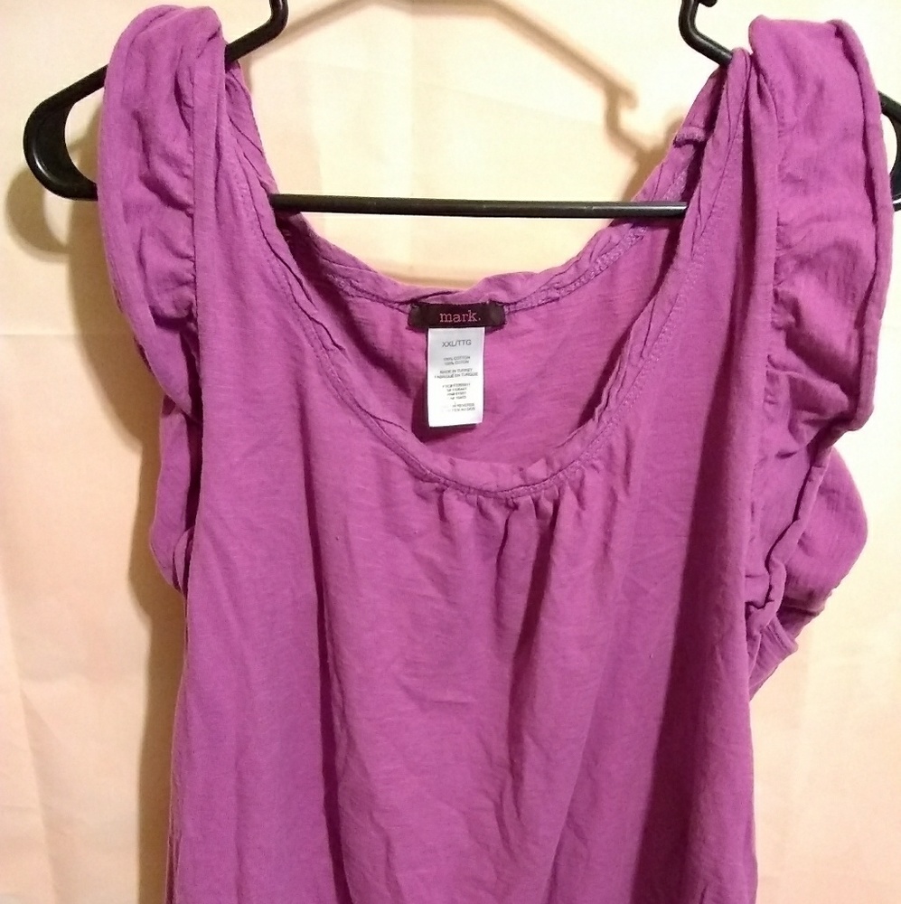 Purple Ruffle Sleeve Tank